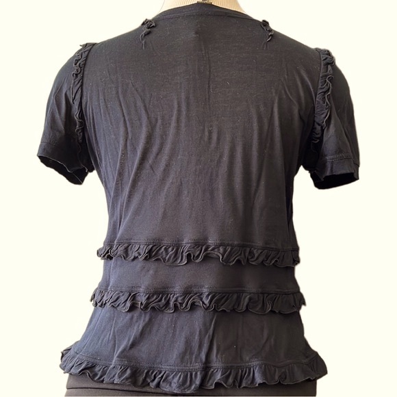 Louis Vuitton Short Sleeve Ruffle Top, Black, Medium - Picture 7 of 9